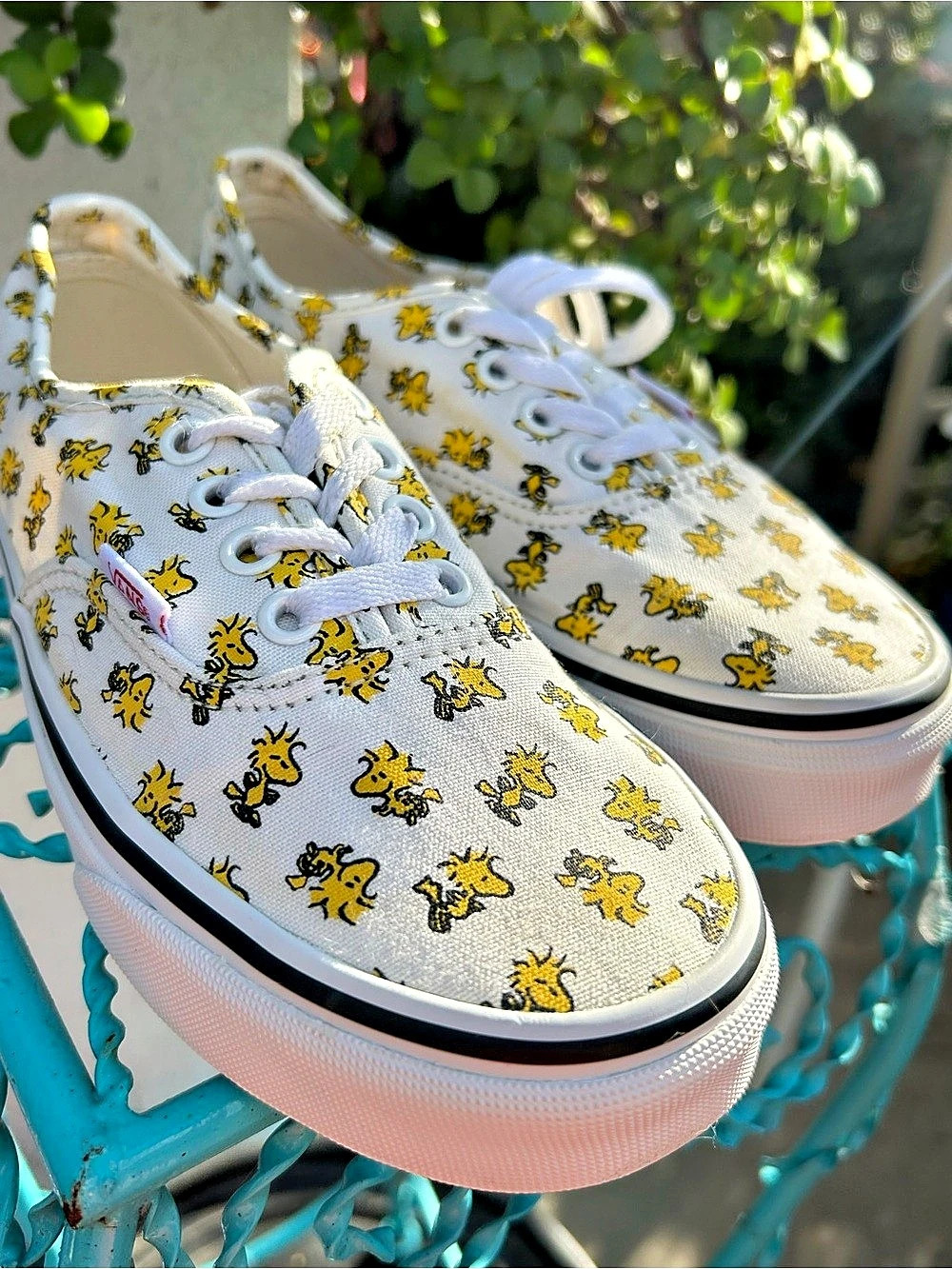 Vans x Peanuts Authentic Woodstock Sneakers in White & Yellow Sneaker Shoes Snoo